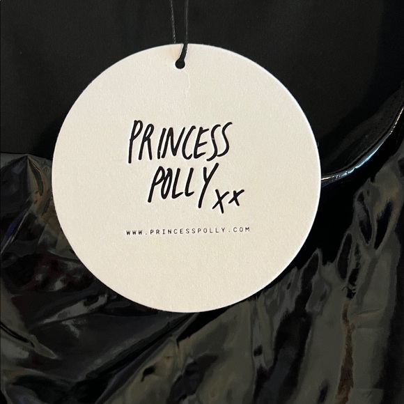Princess Polly Bartillo Faux Leather Bodysuit Black Size 8 - Picture 3 of 5